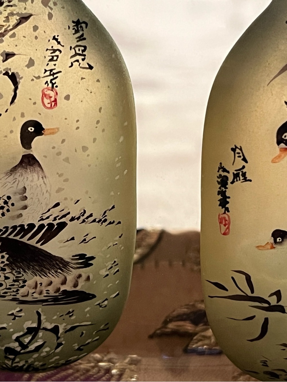 Antique Reverse Hand-Painted Japanese Snuff Bottle signed